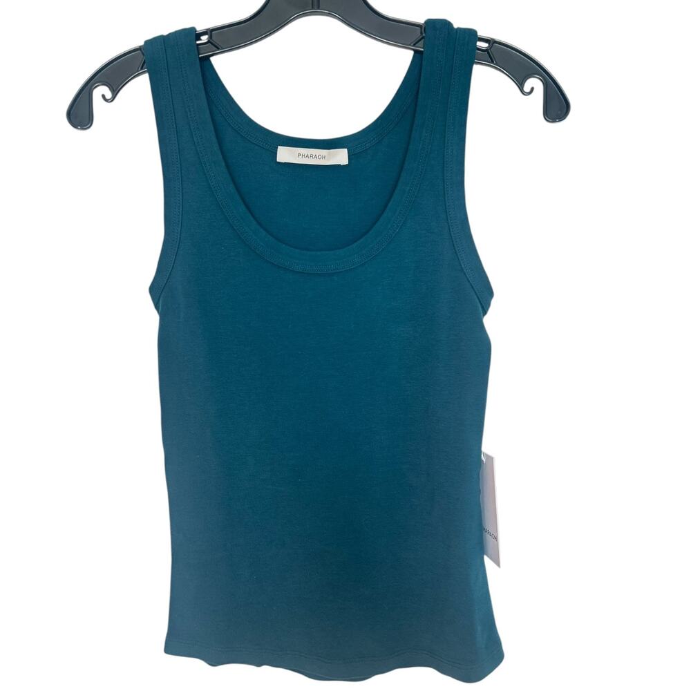 Pharaoh Collection Teal Scoop Neck Tank Top Size 1/Small NWT